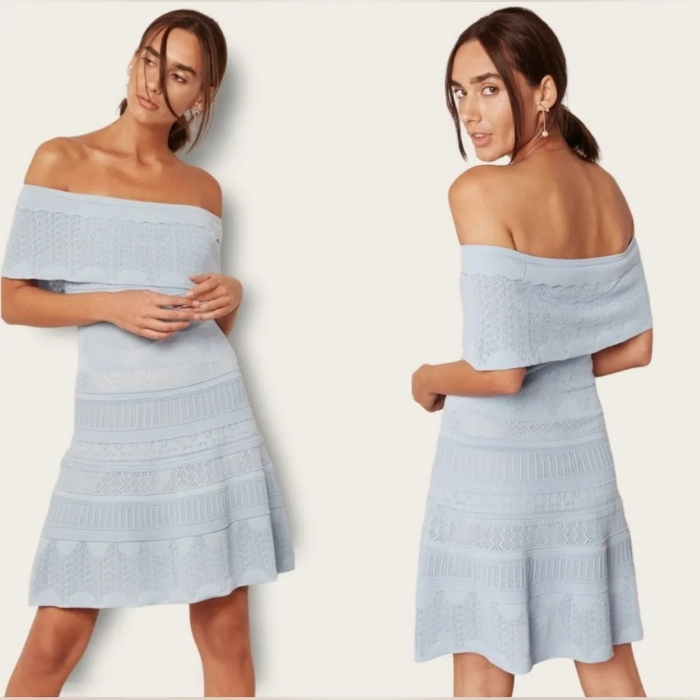 Foxiedox Bardot Dress in Baby Blue